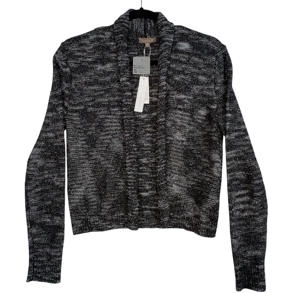 Lillia P black/gray cardigan NWT Size Small